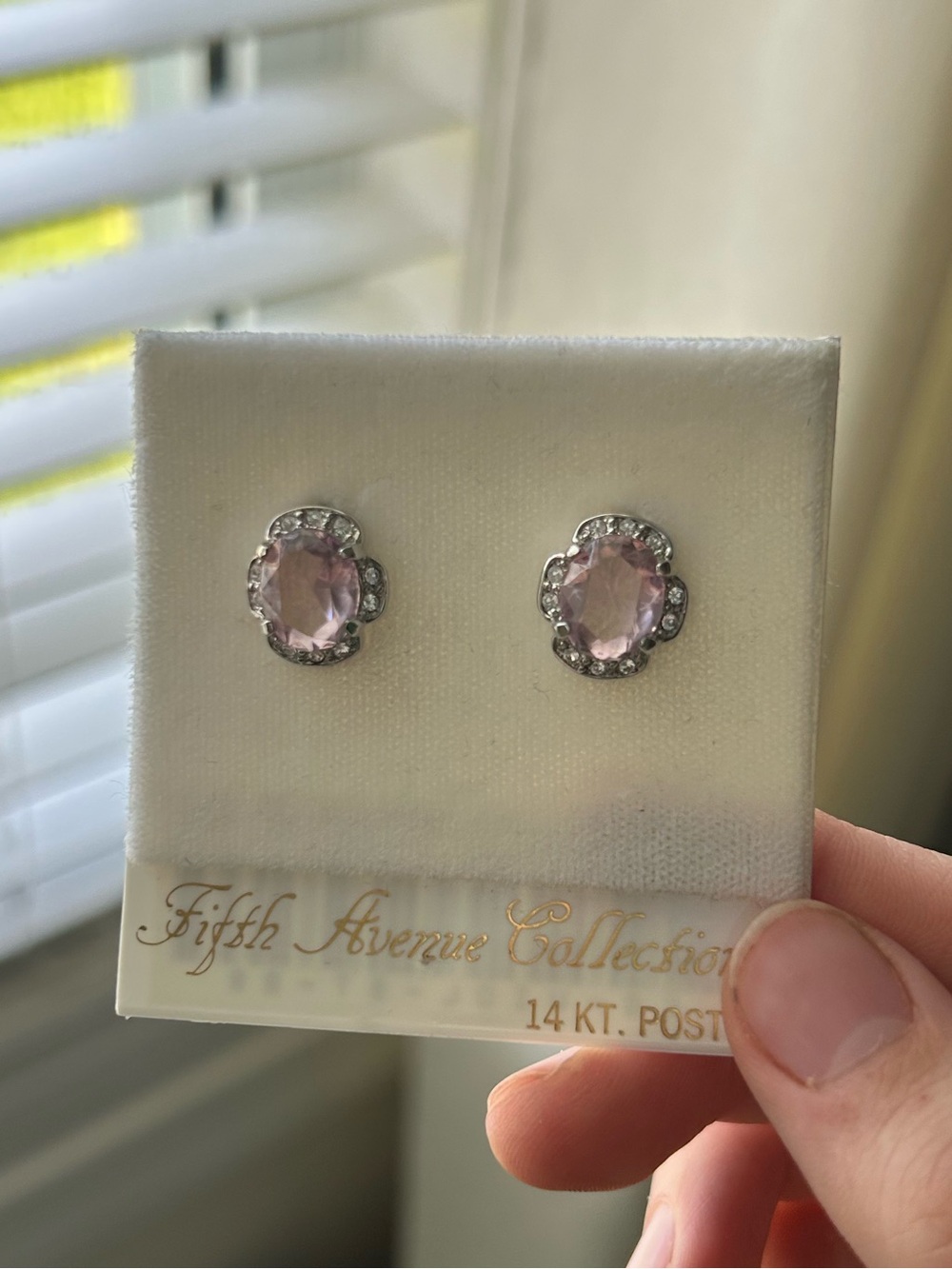 Fifth Avenue Violet Austrian Crystal Earrings NWT Whimsical Y2K